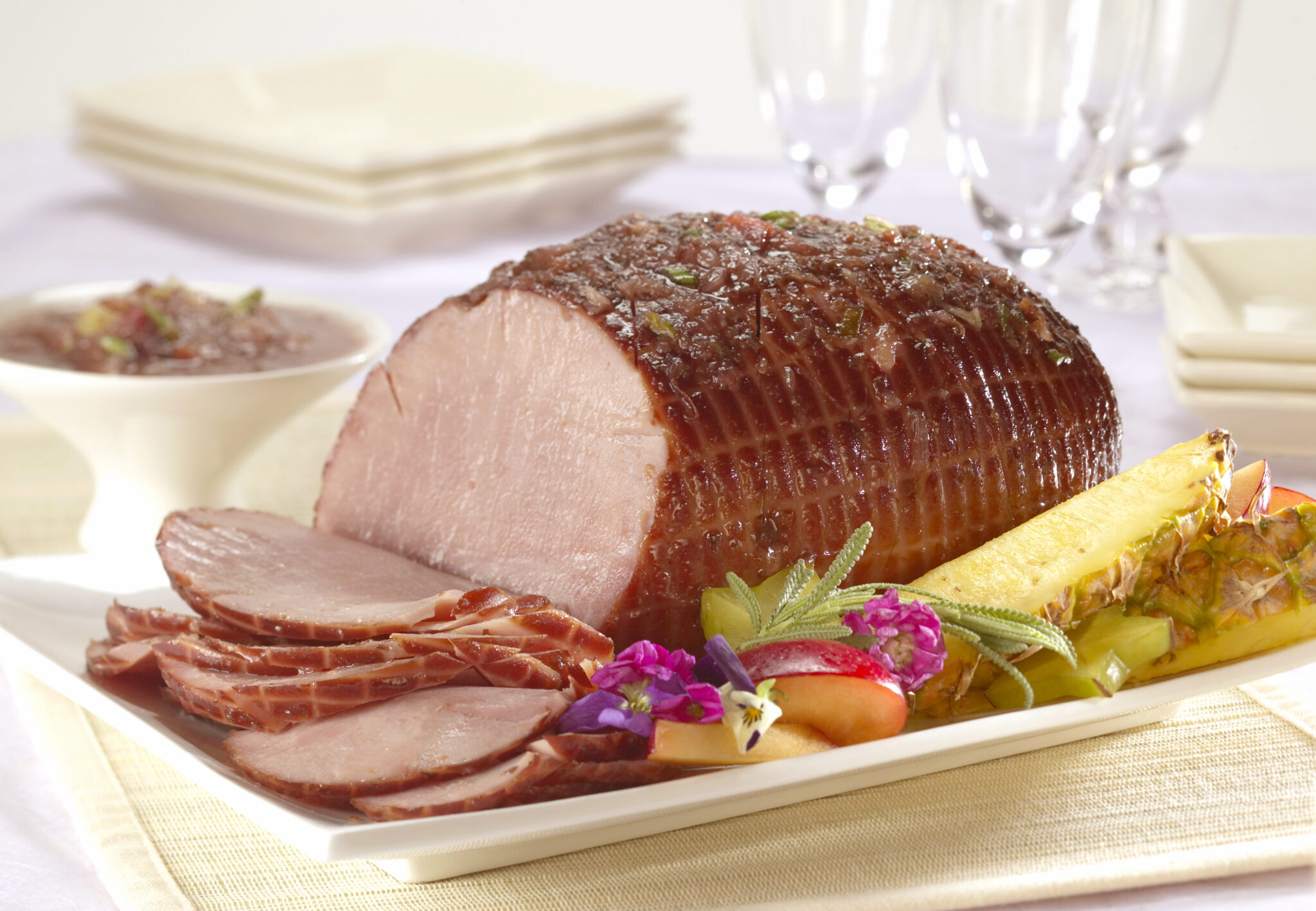 Baked Ham with Sweet ‘n’ Sour Plum Sauce US Pork