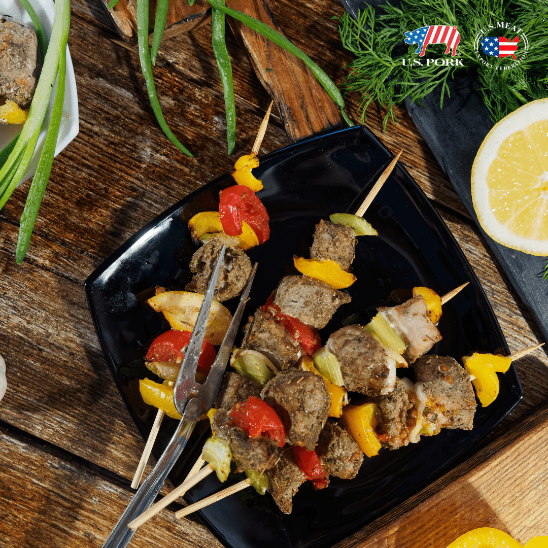 Pork Chop Skewers with Garlic & Herbs